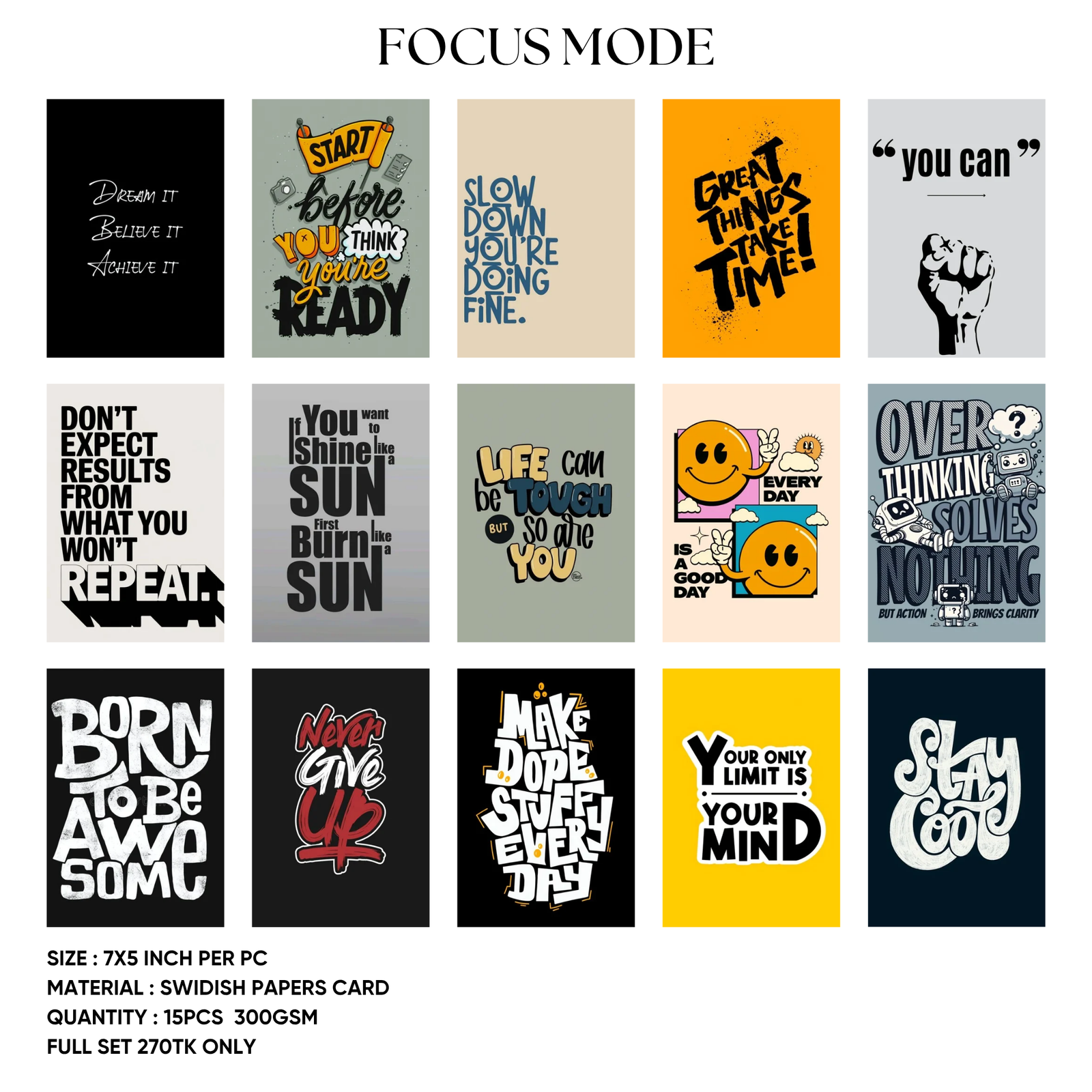 Focus Mode Poster Cards