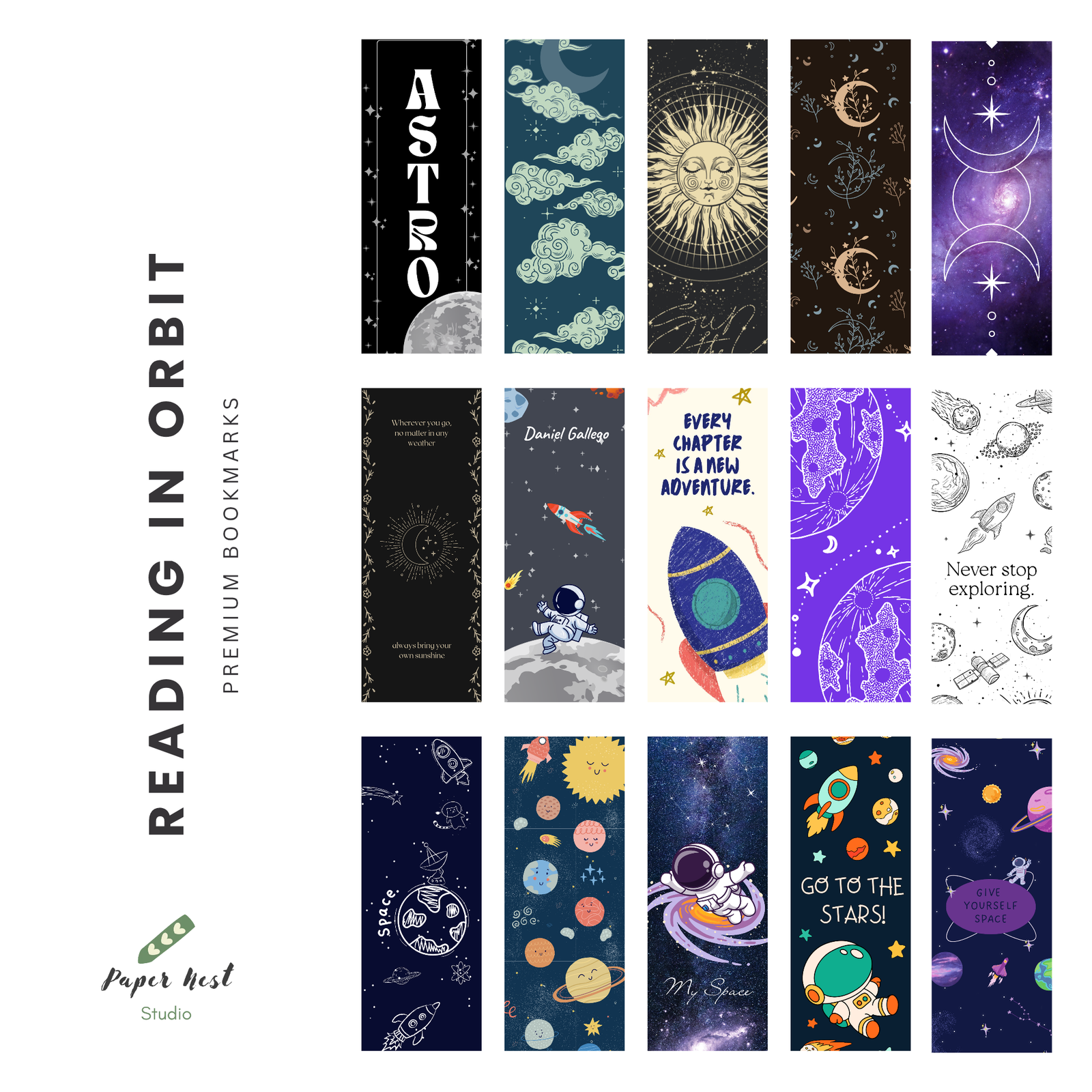 Reading in Orbit Bookmark Pack