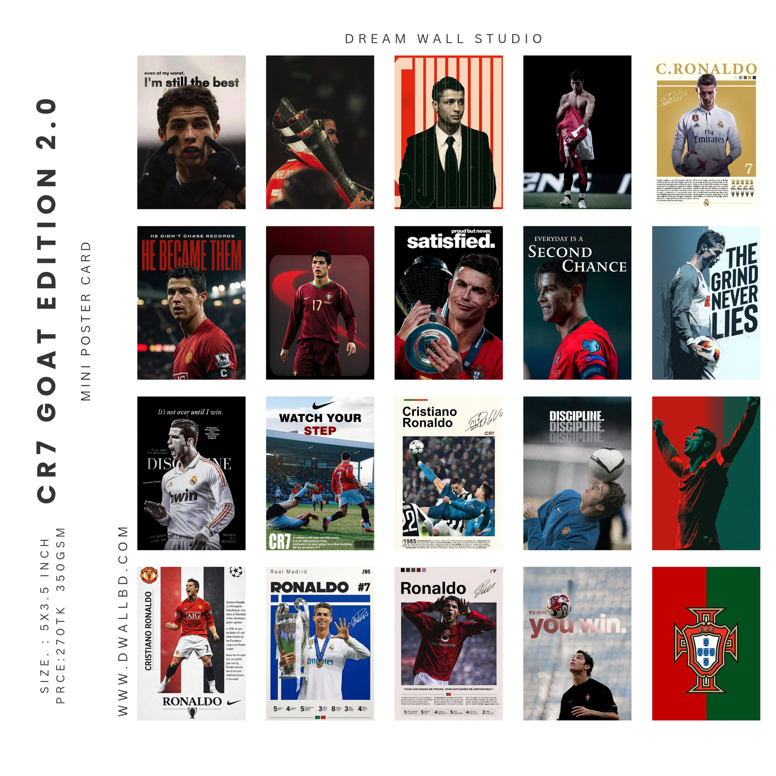 CR7 GOAT Edition 2.0 Mini Poster Card Pack | 20 Pcs