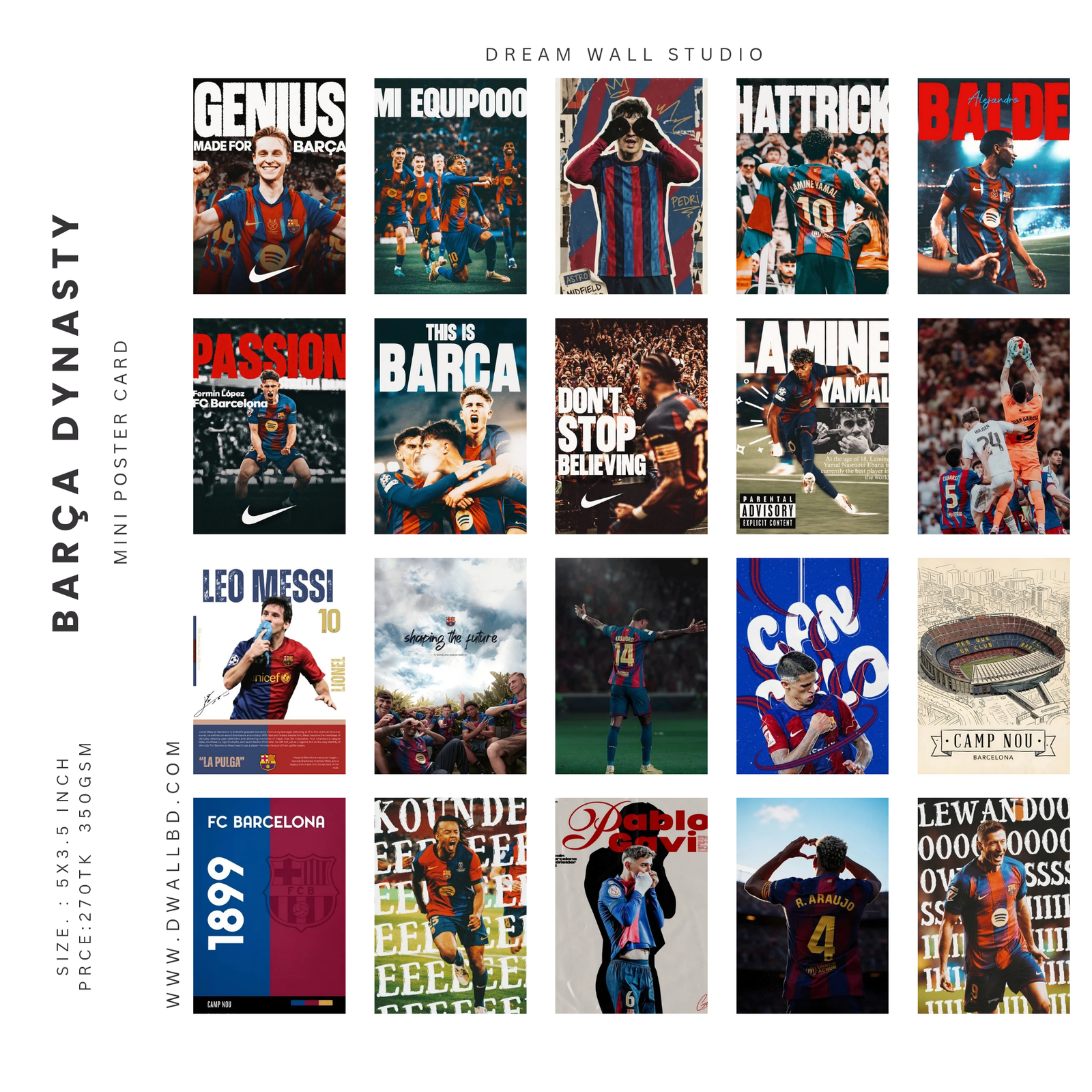 Barça Dynasty Poster Card Set