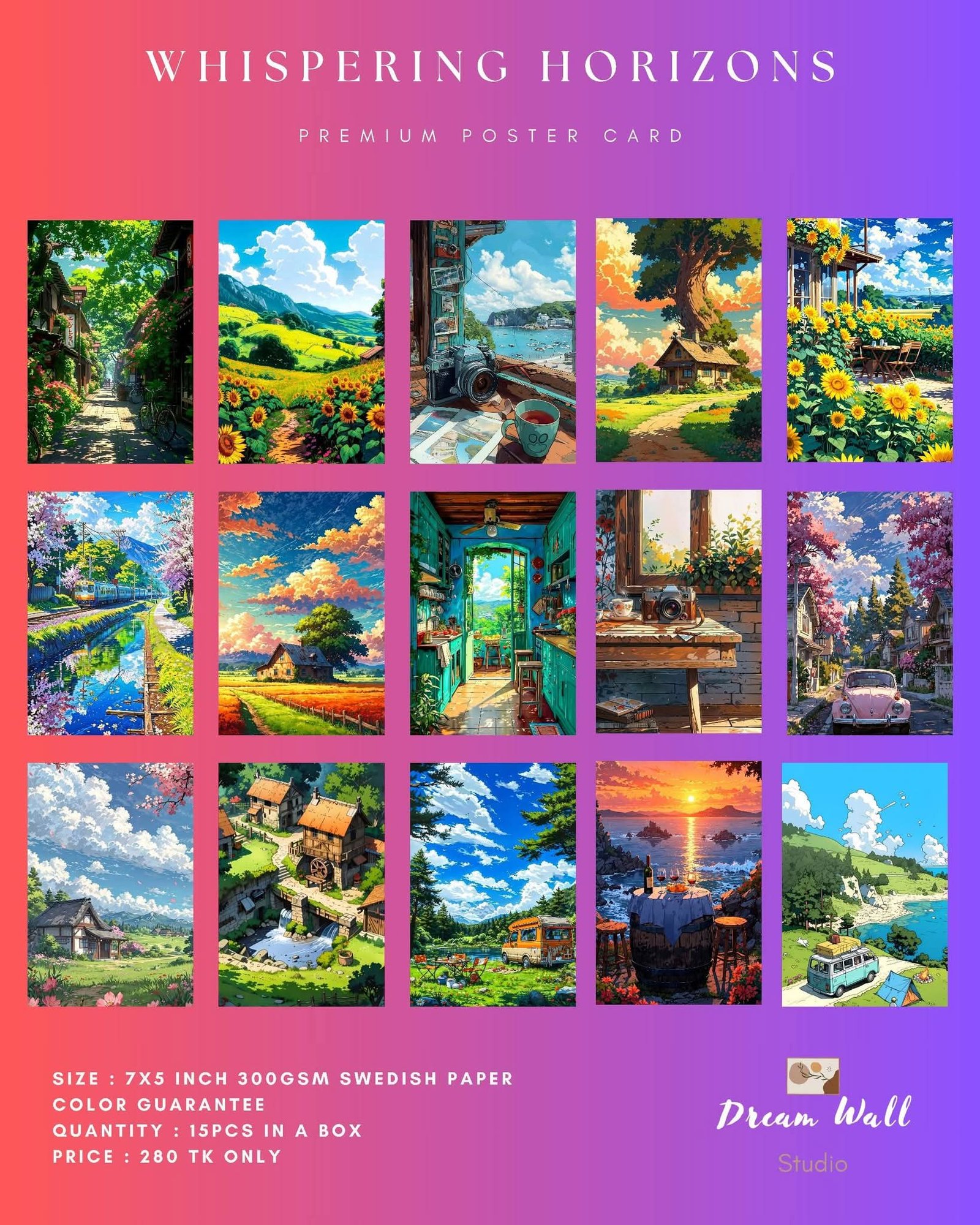 Whispering Horizons Poster Card Set