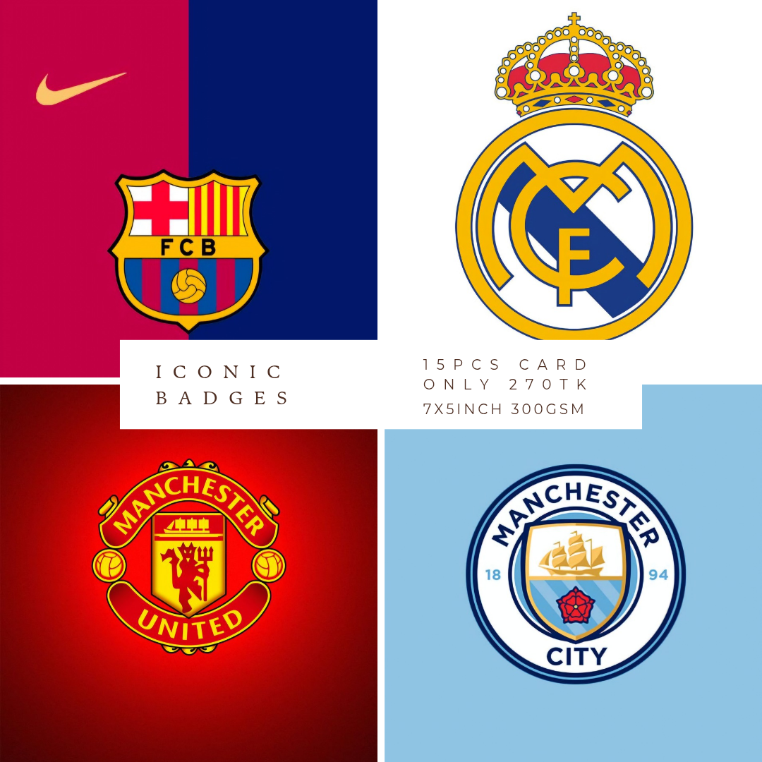 Iconic Football Club Logo Poster Card Set