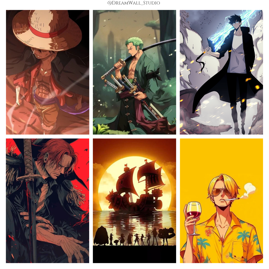 Pirates and Shadow Wall Poster Set – One Piece x Solo Leveling