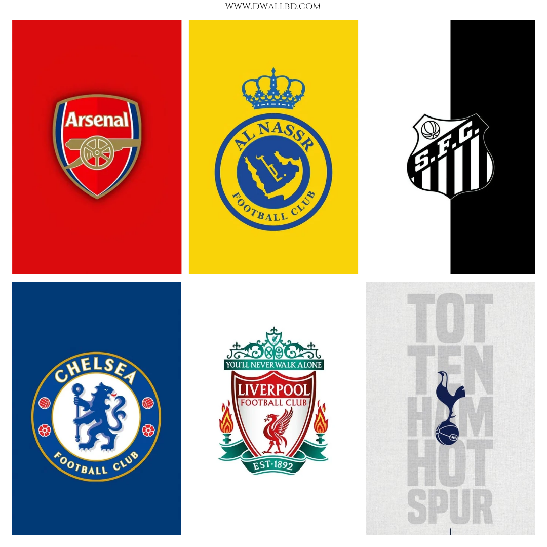 Iconic Football Club Logo Poster Card Set