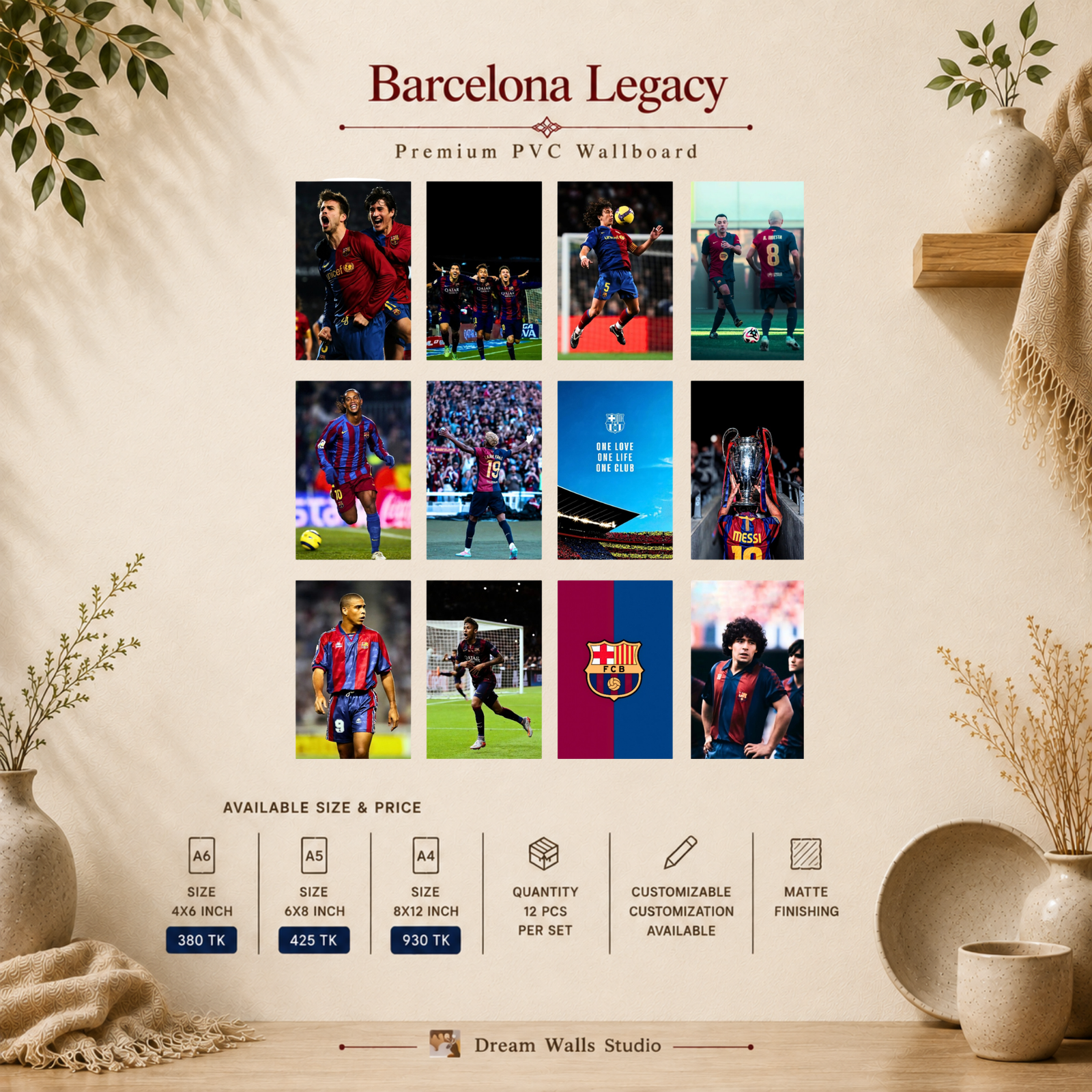 Barcelona Legacy PVC Wallmate | 12pcs set