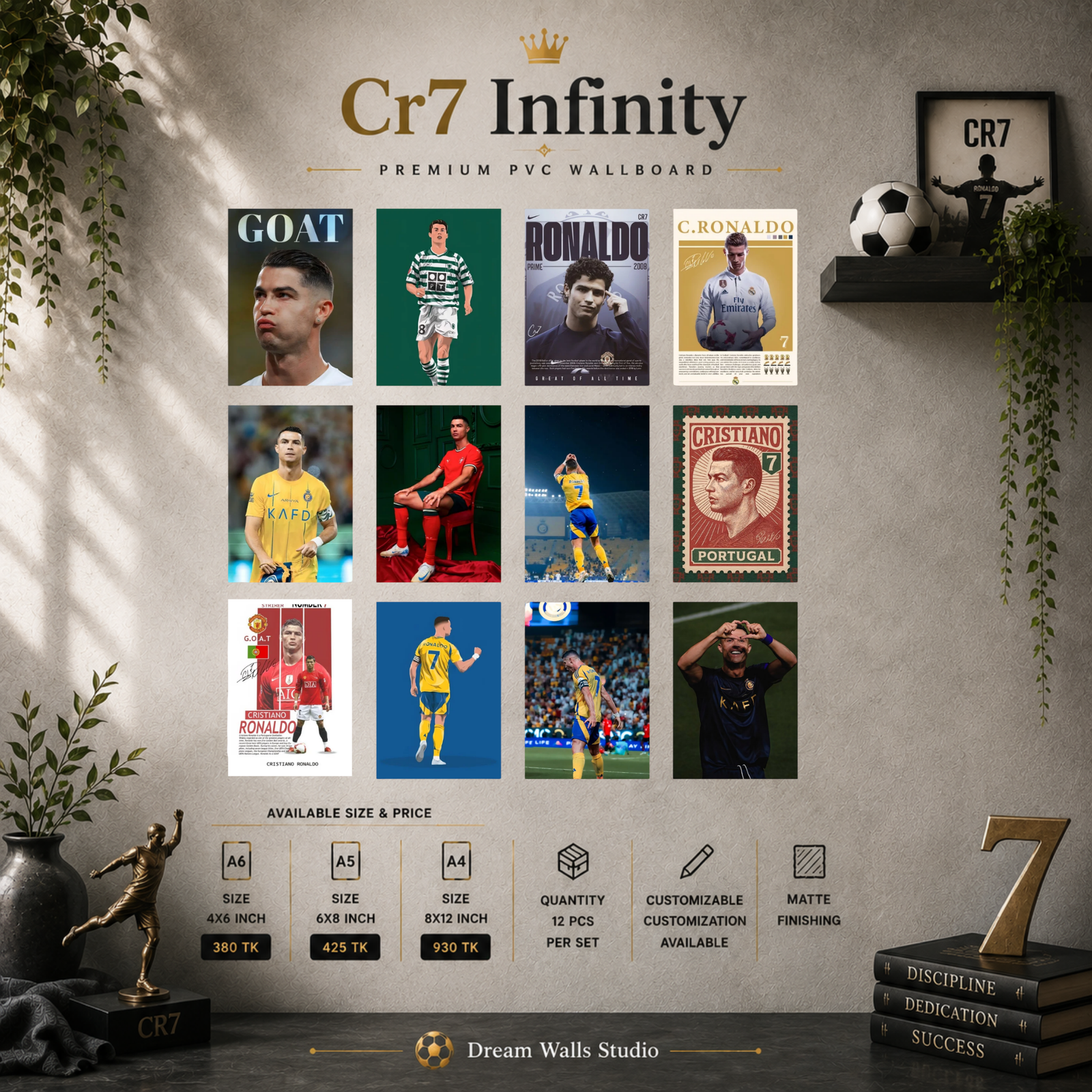 Cr7 Infinity PVC Wallmate | 12pcs set