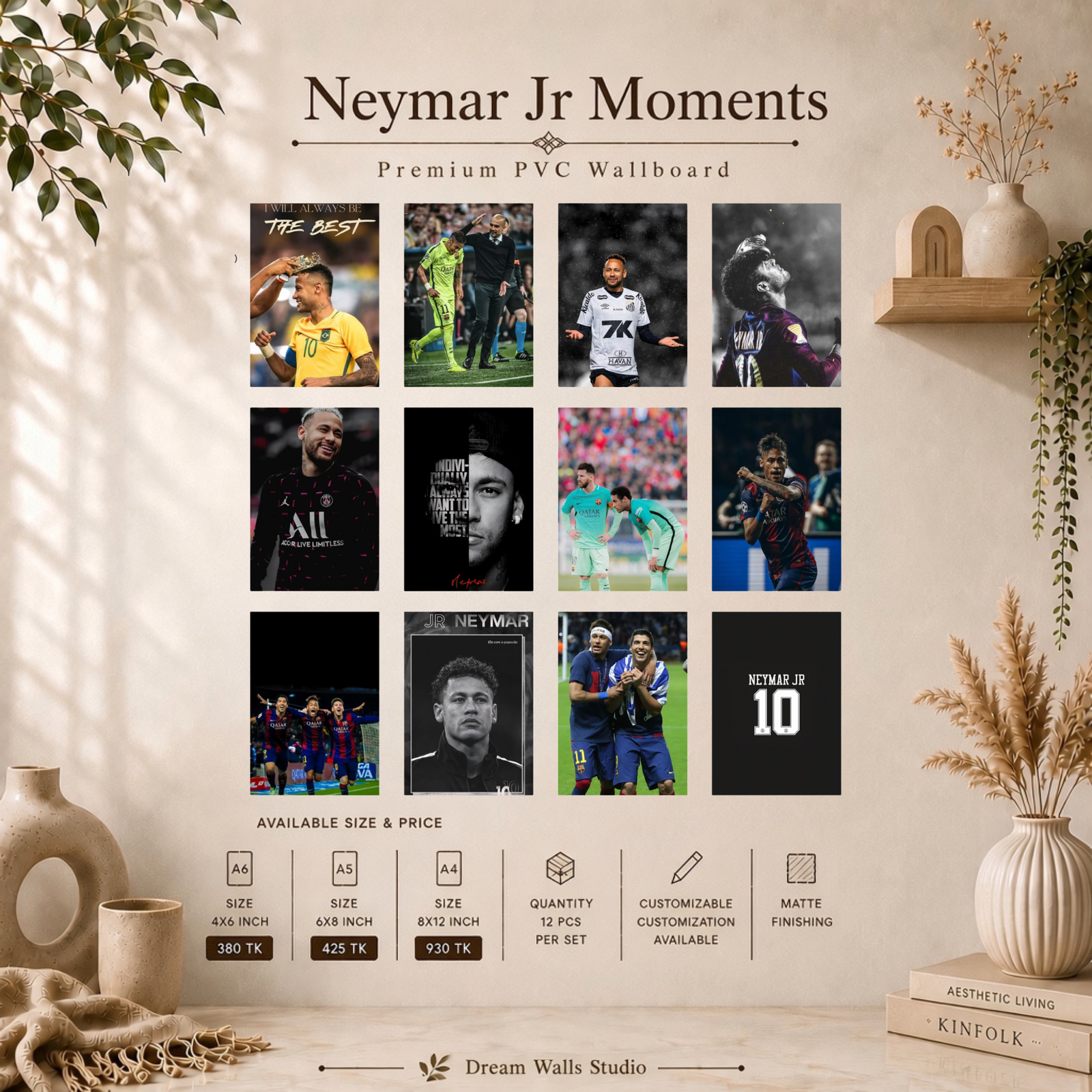 Neymar Jr Moments PVC Wallmate | 12pcs set