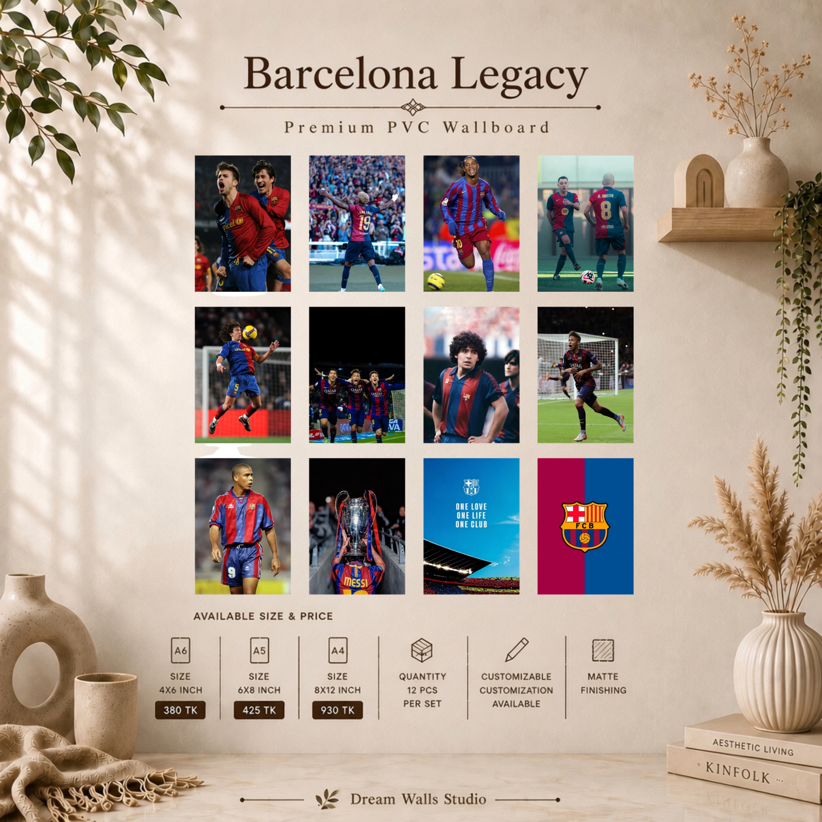 Barcelona Legacy PVC Wallmate | 12pcs set