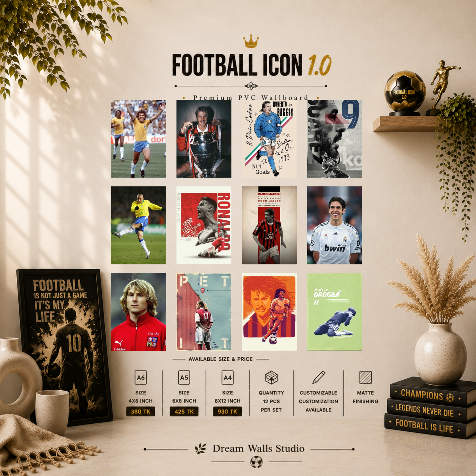 Football Icons 1.0 PVC Wallmate | 12pcs set