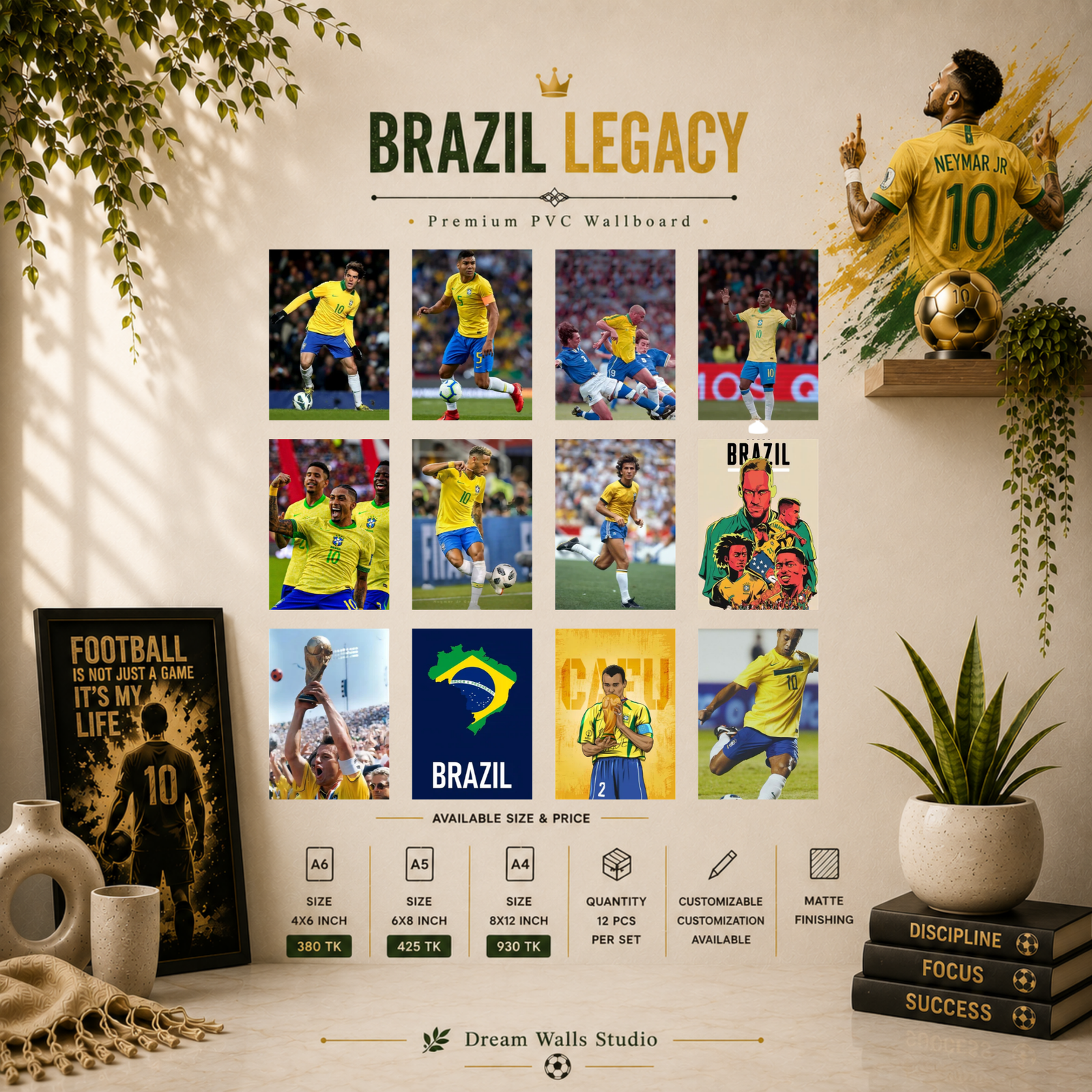 Brazil Legacy PVC Wallmate | 12pcs set