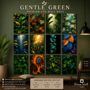 Gentle Green PVC Wallmate | 12pcs set