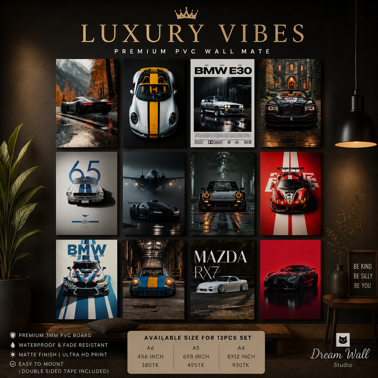 Luxury Vibes PVC Wallmate | 12pcs set