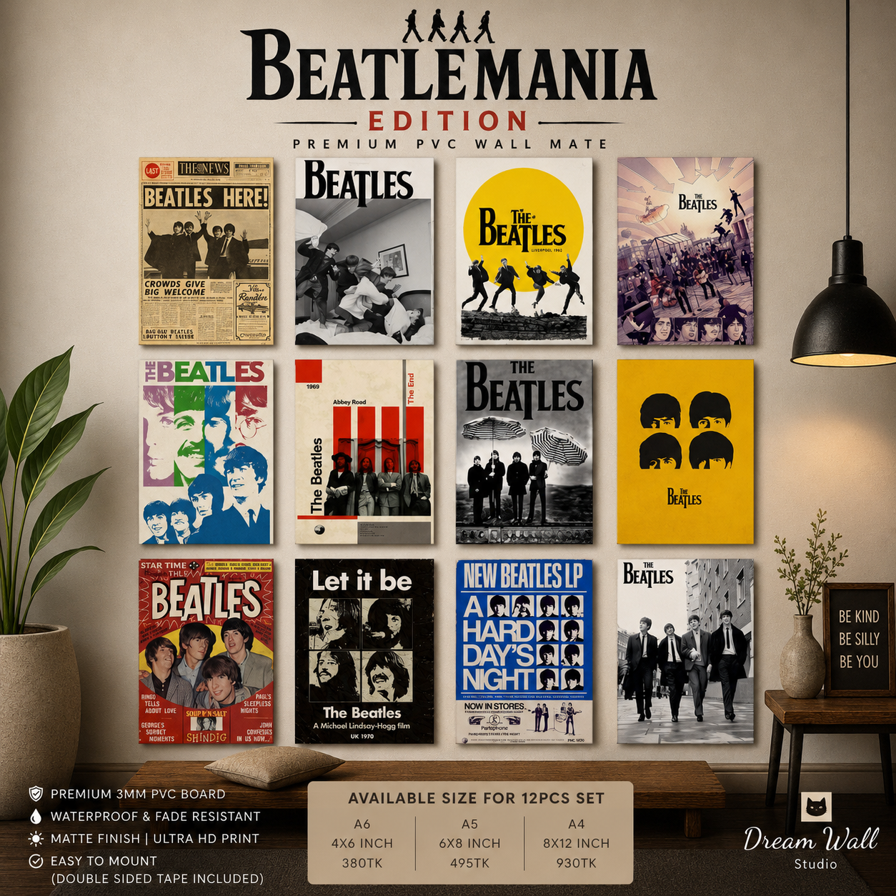 The Beatlemania PVC Wallmate | 12pcs set