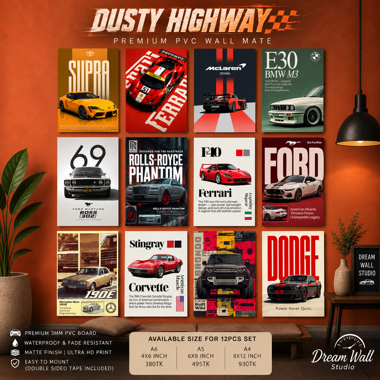 Dusty Highway PVC Wallmate | 12pcs set