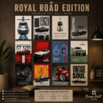 Royal Road Edition 12 Pcs PVC Wallmate set – classic car wall decor