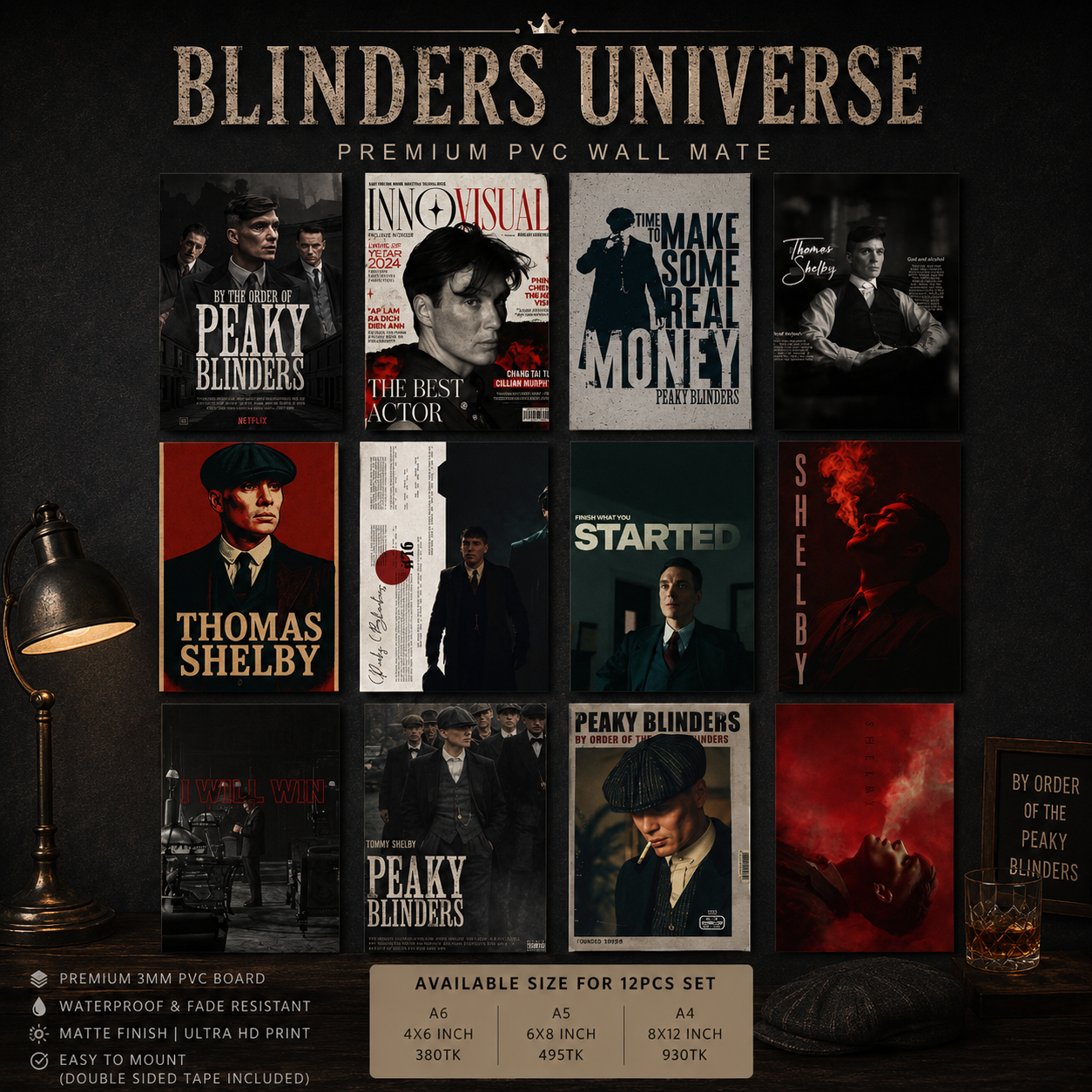 Blinders Universe 12 Pcs PVC Wallmate set – Peaky Blinders wall decor