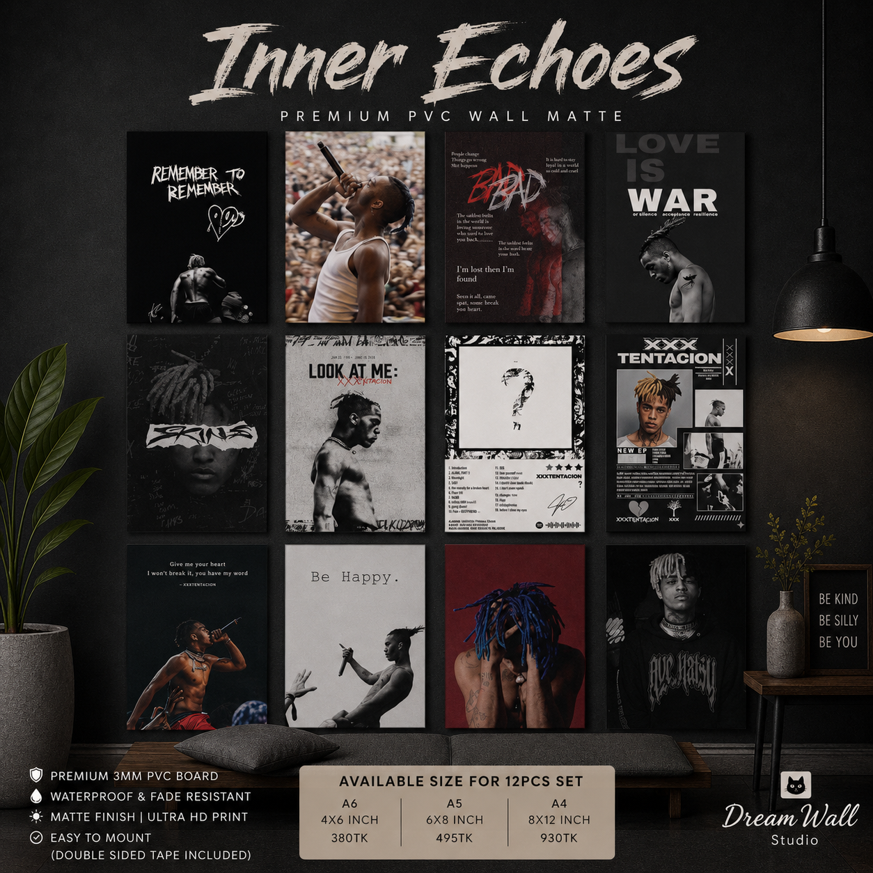 Inner Echoes 12 Pcs PVC Wallmate set – hip-hop wall decor
