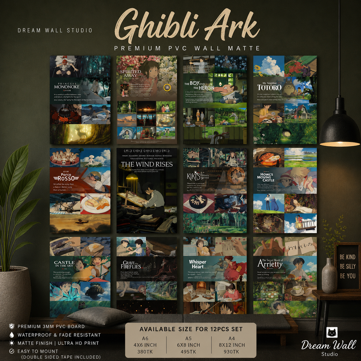 Ghibli Ark 12 Pcs PVC Wallmate set – Studio Ghibli wall decor