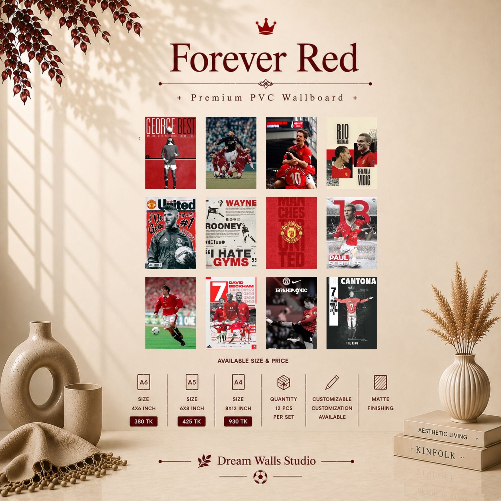 Forever Red PVC Wallmate | 12pcs set