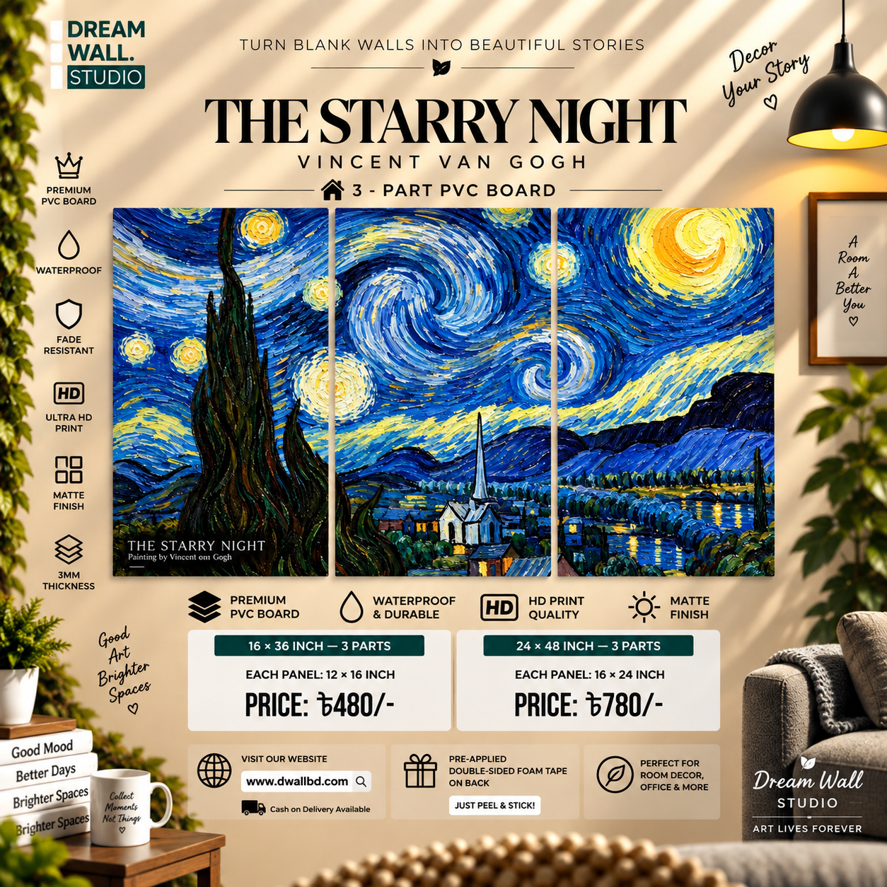 3 Part PVC Wallboard Set | Dream Wall Studio (Copy)