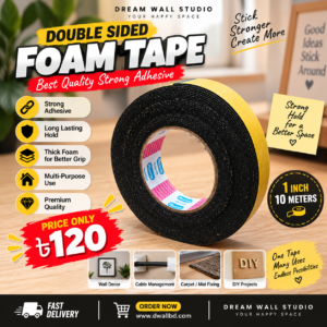 🖤 Double Sided Foam Tape — Strong Hold, Easy Fix! 🔥