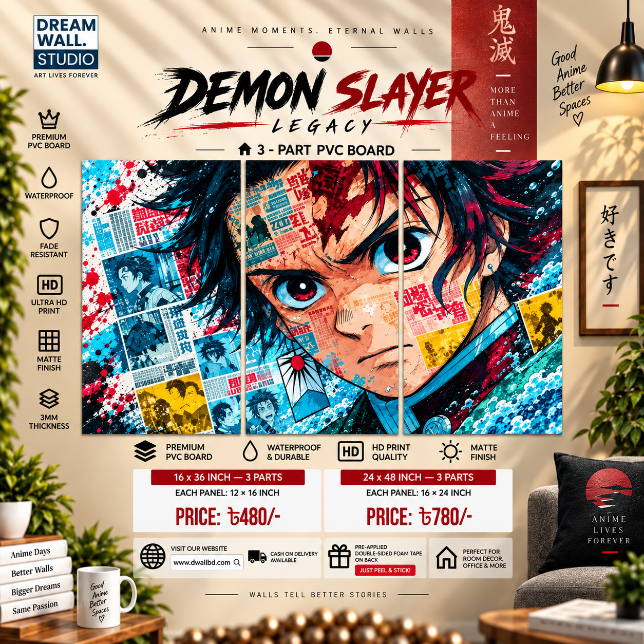 Demon Slayer Legacy 3 Part PVC Wallboard Set