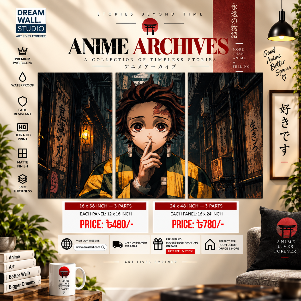 Anime Archives 3 Part PVC Wallboard Set