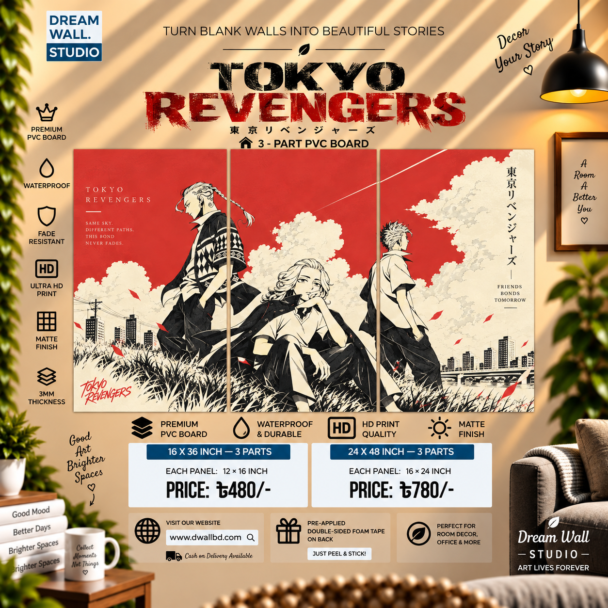 Tokyo Revengers 3 Part PVC Wallboard Set