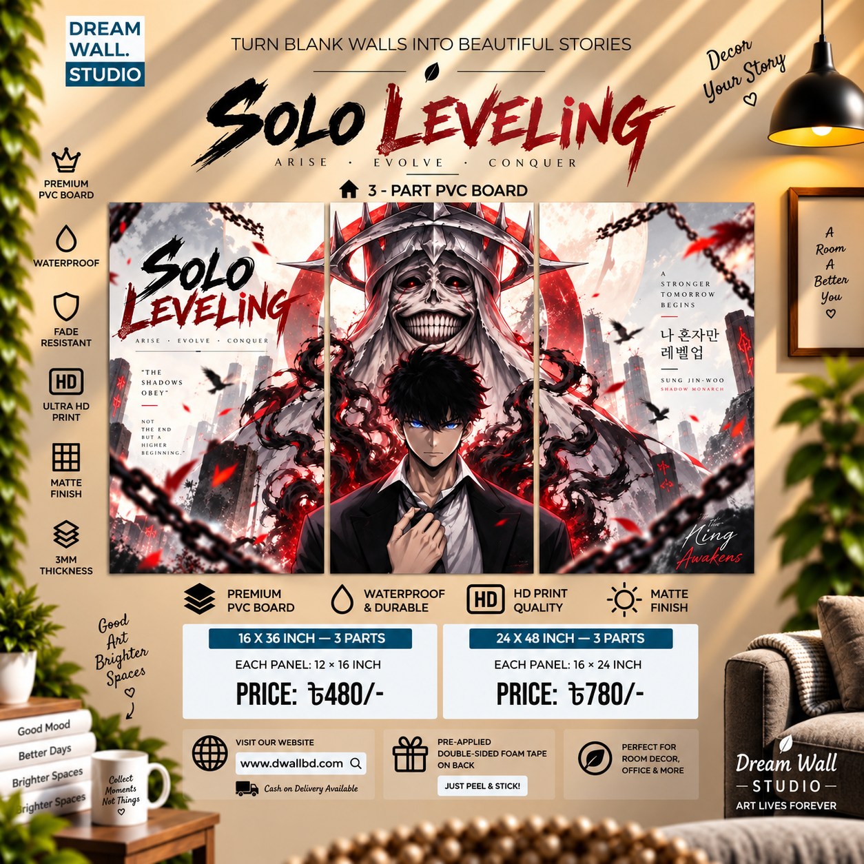 Solo Leveling 3 Part PVC Wallboard Set