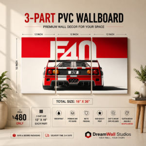 Ferrari F40 Rear View 3 Part PVC Wallboard Set