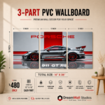 Porsche Red Stripe Racer 3 Part PVC Wallboard Set