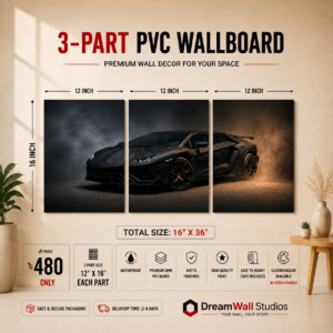 Black Lamborghini 3 Part PVC Wallboard Set