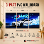 BMW M4 Blue Clouds 3 Part PVC Wallboard Set