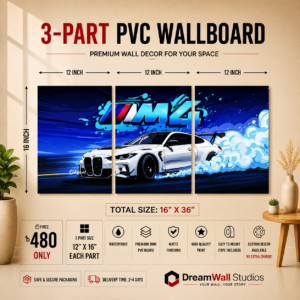 BMW M4 Blue Clouds 3 Part PVC Wallboard Set