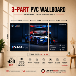 BMW M4 GT3 EVO 3 Part PVC Wallboard Set