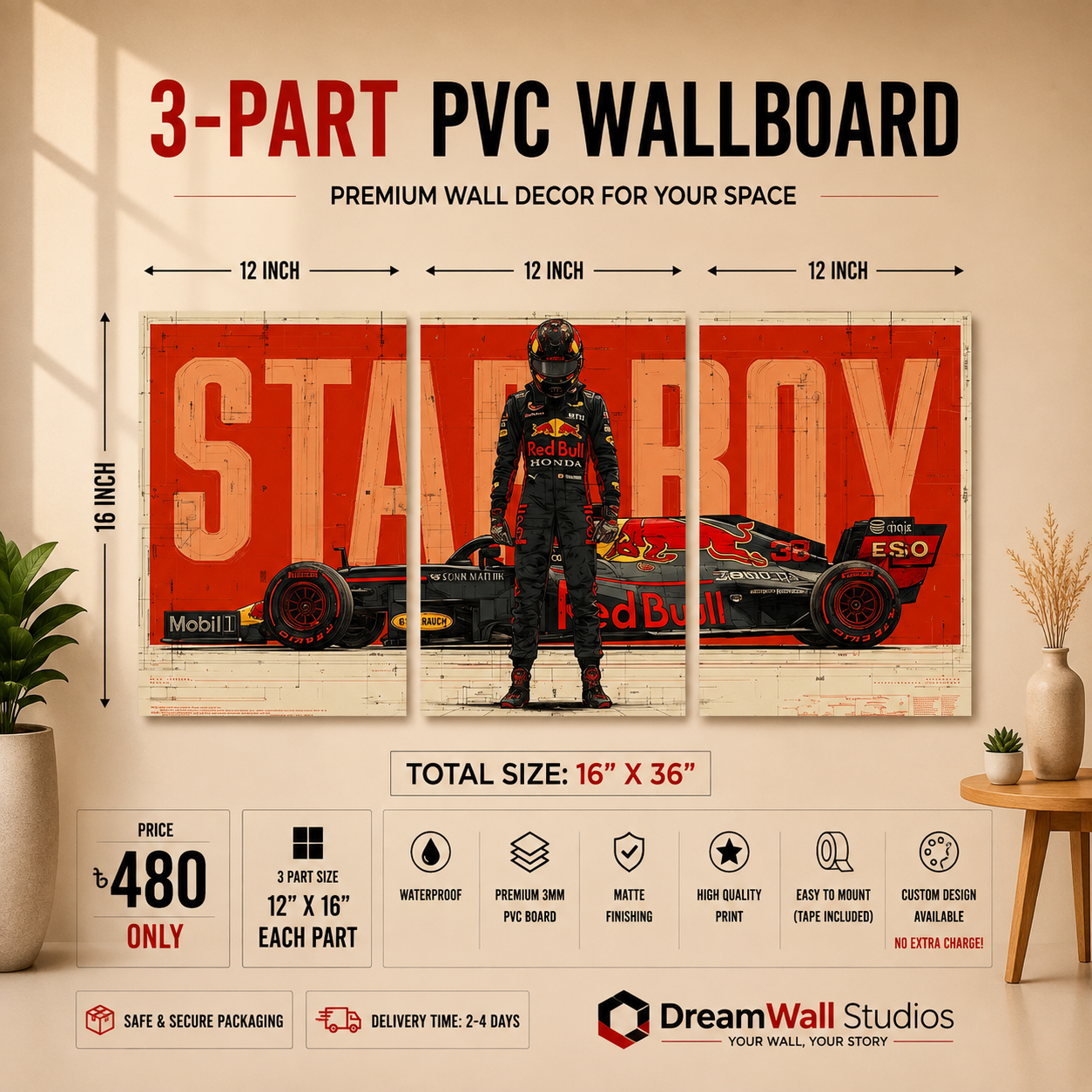 Starboy Racer 3 Part PVC Wallboard Set