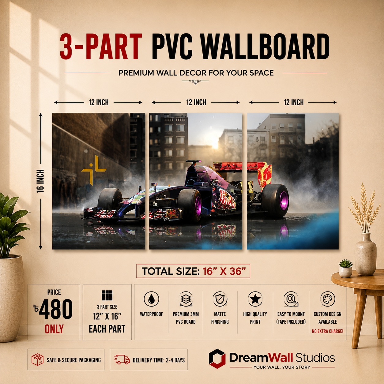 Formula Smoke Storm 3 Part PVC Wallboard Set