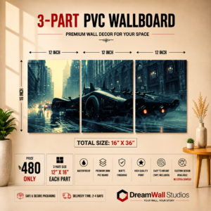 Batmobile Gotham Night 3 Part PVC Wallboard Set