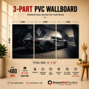 Gunmetal Supercar 3 Part PVC Wallboard Set