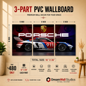 Porsche 911 Racing 3 Part PVC Wallboard Set