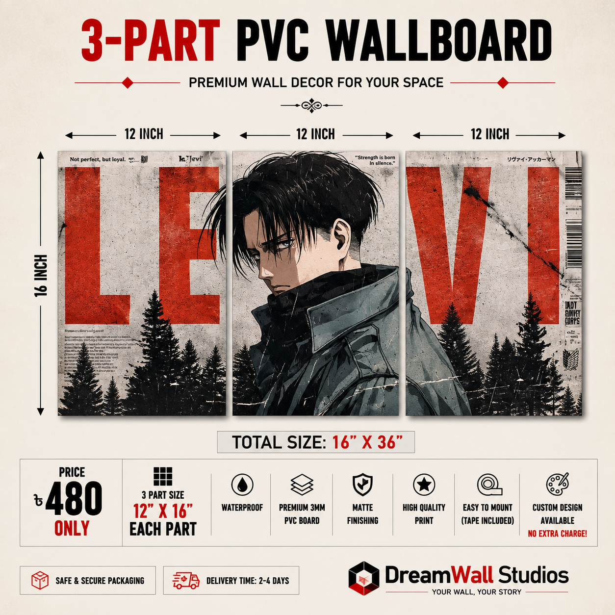Levi Ackerman 3 Part PVC Wallboard Set
