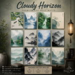Cloudy Horizon 12 Pcs PVC Wallmate set – nature wall decor