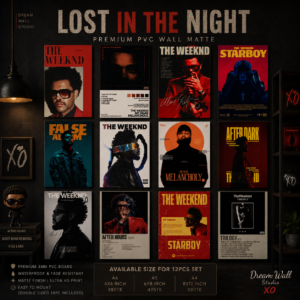 Lost in the Night 12 Pcs PVC Wallmate set – The Weeknd wall decor