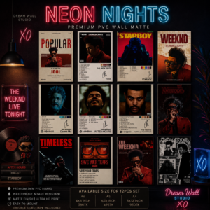 Neon Nights 12 Pcs PVC Wallmate set