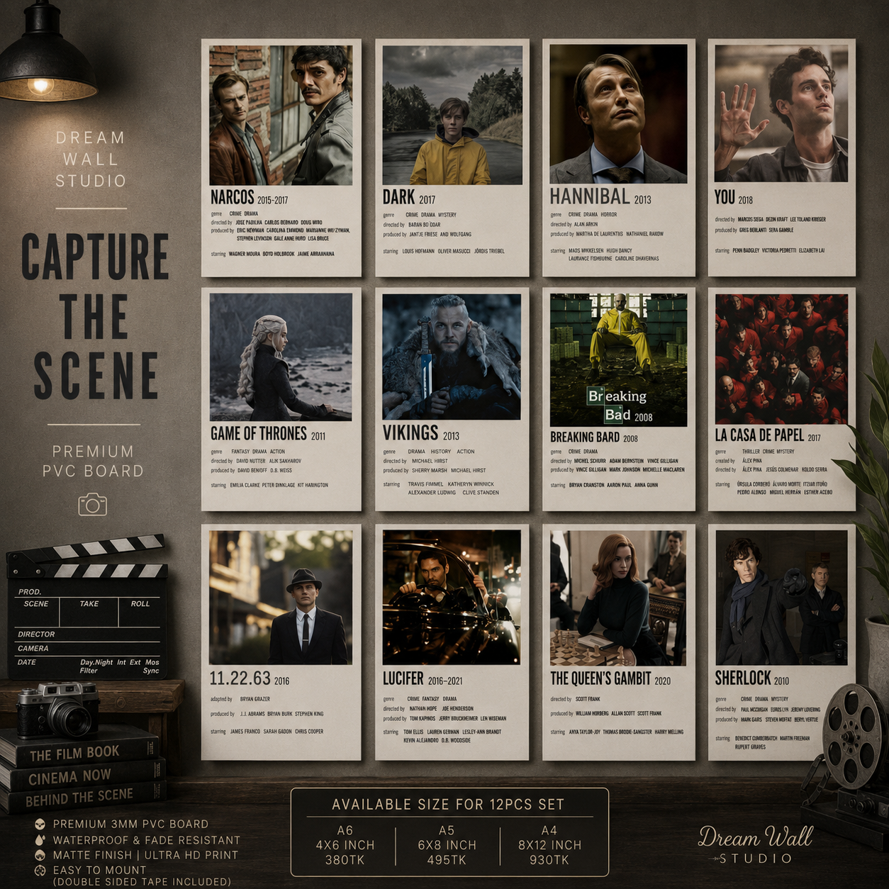 Capture the Scene 12 Pcs PVC Wallmate set – movie wall decor