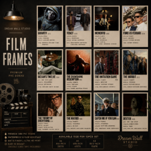 Film Frames 12 Pcs PVC Wallmate set – movie wall decor