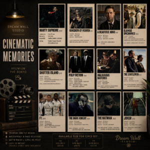Cinematic Memories 12 Pcs PVC Wallmate set – movie wall decor