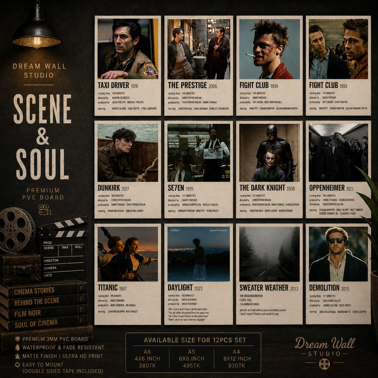 Scene & Soul 12 Pcs PVC Wallmate set – movie wall decor