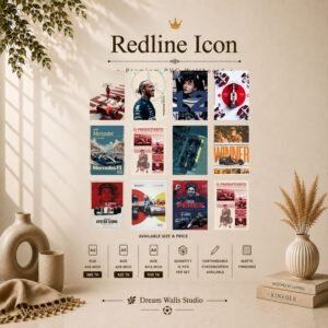 Redline Icon 12 Pcs PVC Wallmate set – racing wall decor