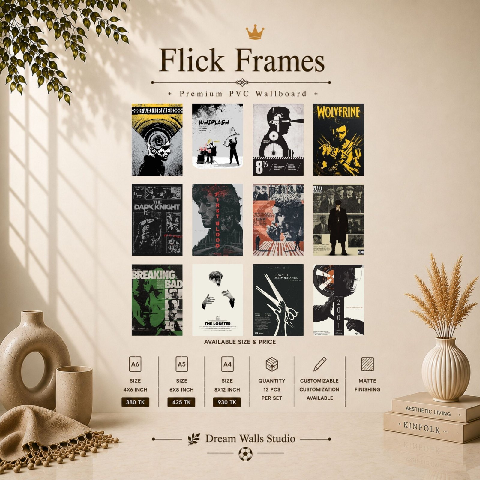 Flick Frames 12 Pcs PVC Wallmate set – movie wall decor